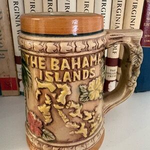 Bahamas Islands Ceramic Decorative Stein - Beige and Yellow